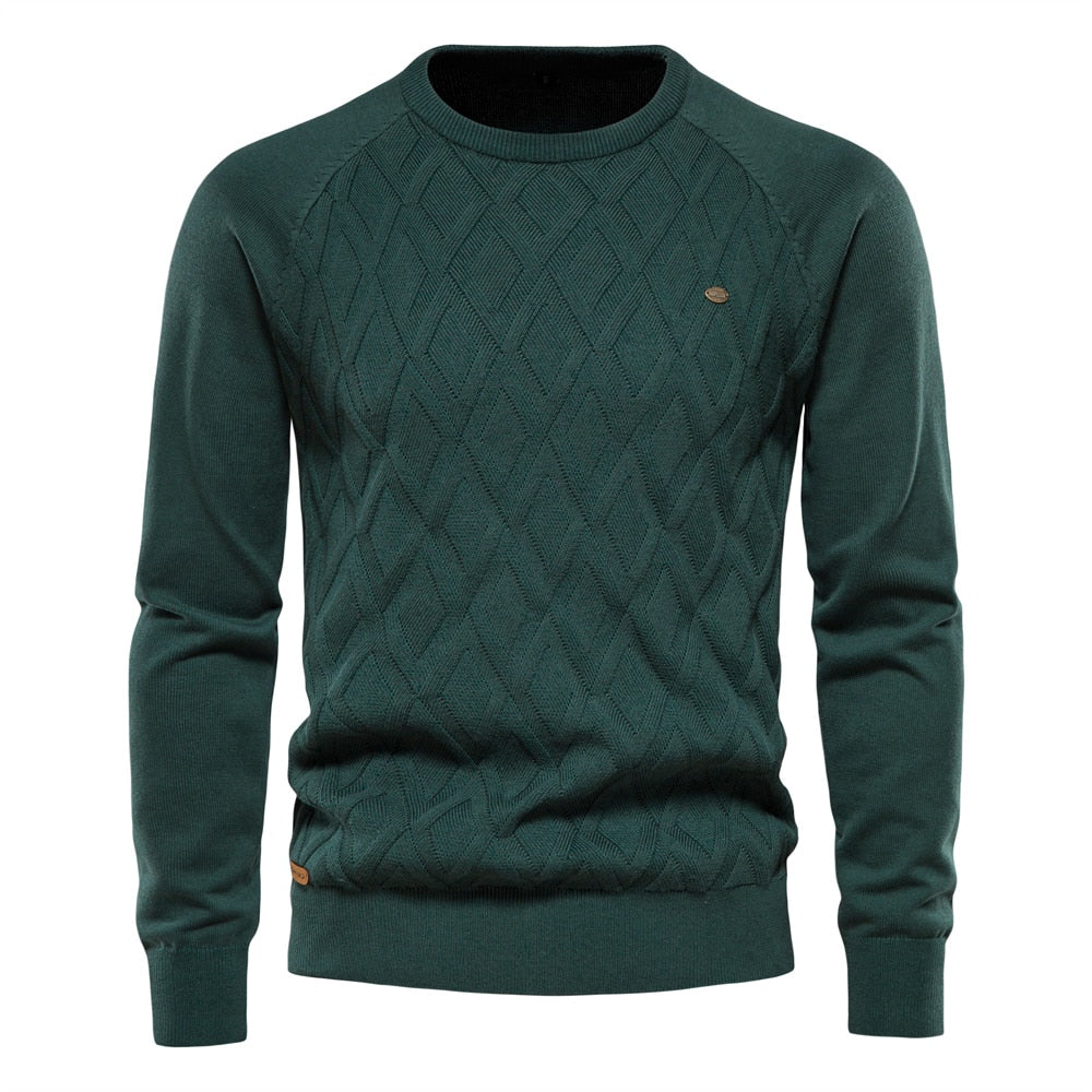 Wygodny sweter w romby męski odzież męska wysokiej jakości