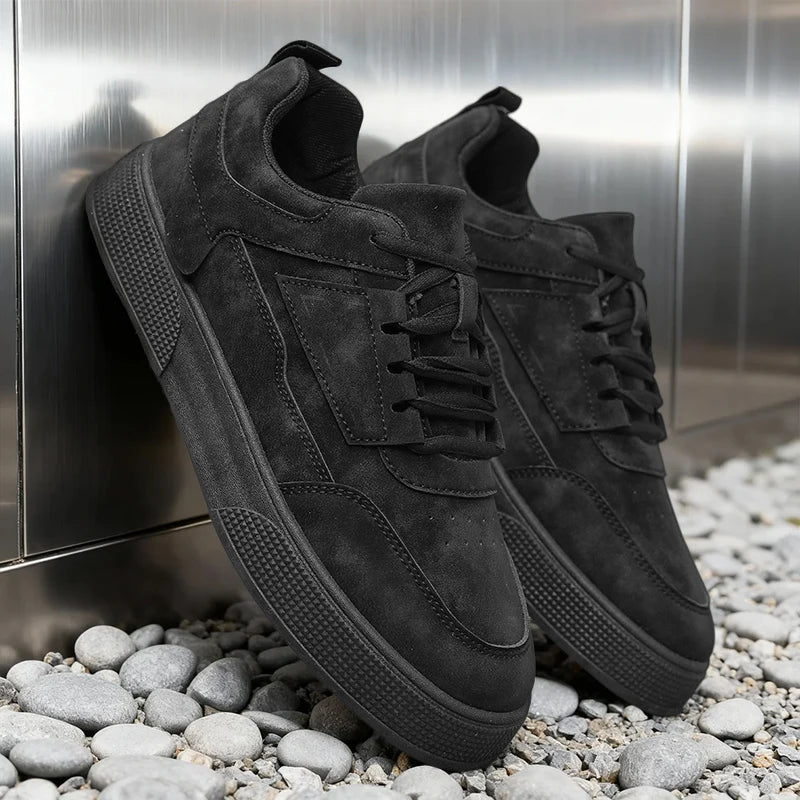 Czarne męskie sneakersy streetwearowe na sznurowadła