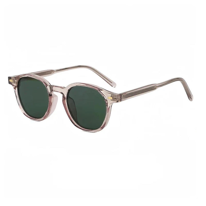 Różowe, półprzezroczyste okulary przeciwsłoneczne w stylu retro
