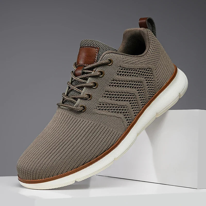 Beżowe męskie sneakersy Darius z kontrastową podeszwą