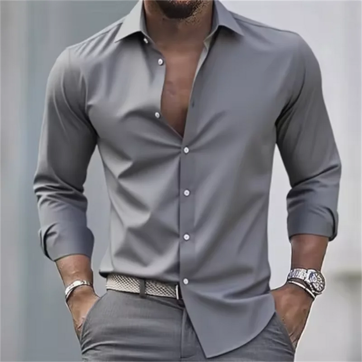 Stylowa koszula slim fit dla mężczyzn, wysokiej jakości koszula męska zapięcie na guziki