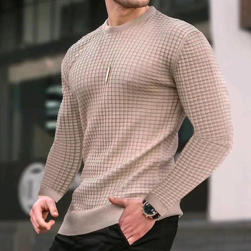 Elegancki i codzienny sweter męski z dzianiny o dopasowanym kroju slim fit