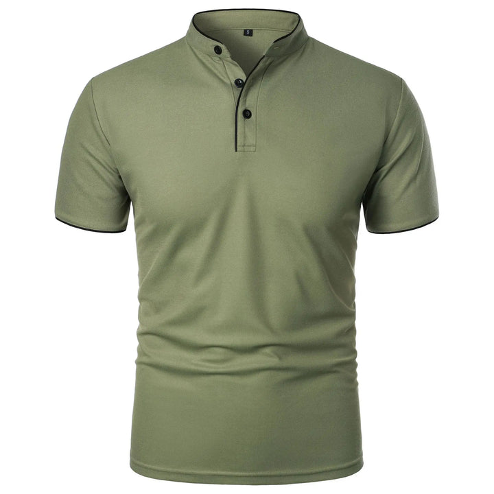 Elegancki t-shirt męski z krótkim rękawem, widok z tyłu