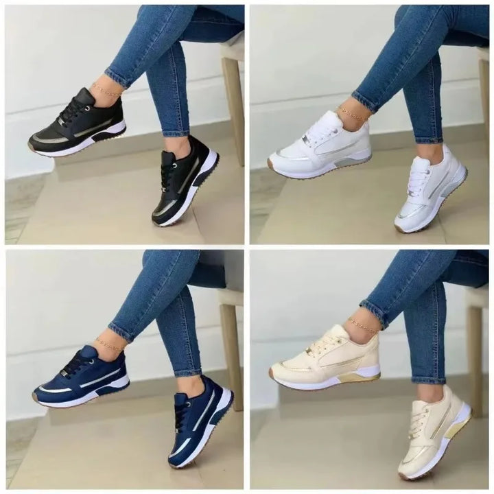 Sportowe buty damskie ortopedyczne z miękką podeszwą w kolorze białym