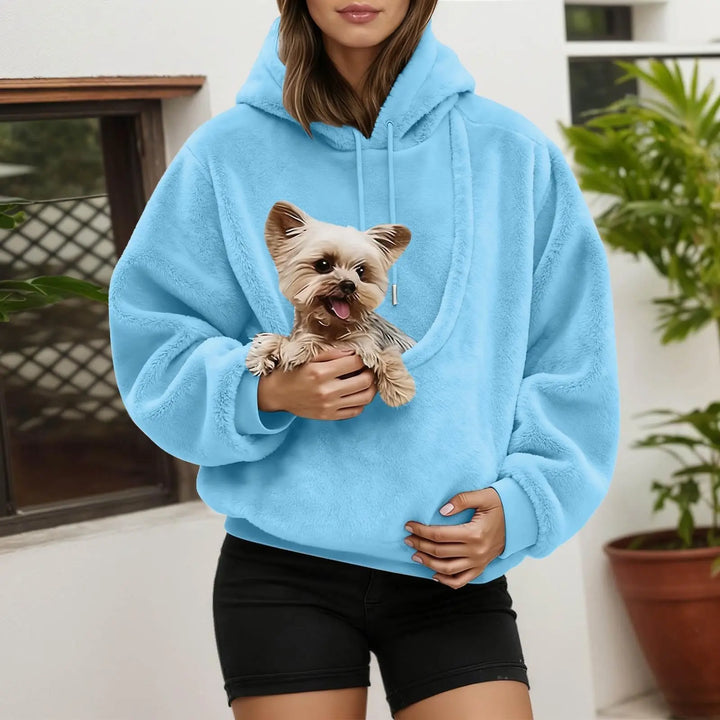 Damska odzież codzienna bluza oversize z miejscem na psa lub kota