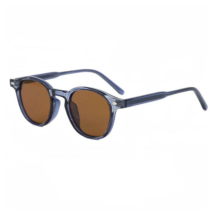 Czarne okrągłe okulary przeciwsłoneczne unisex z polaryzacją w stylu retro