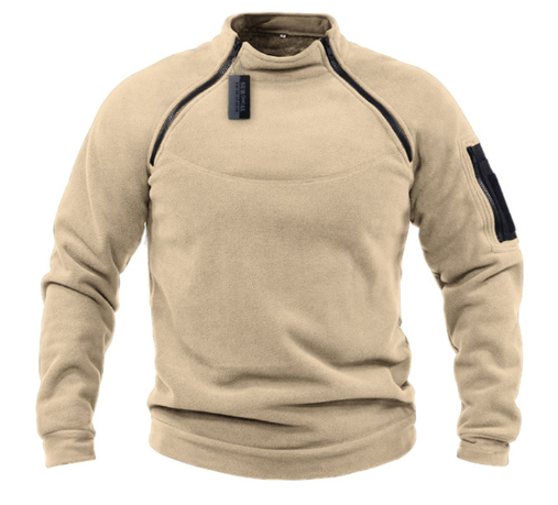 Męski polar outdoorowy z zamkiem troyer w kolorze czarnym, bluza męska