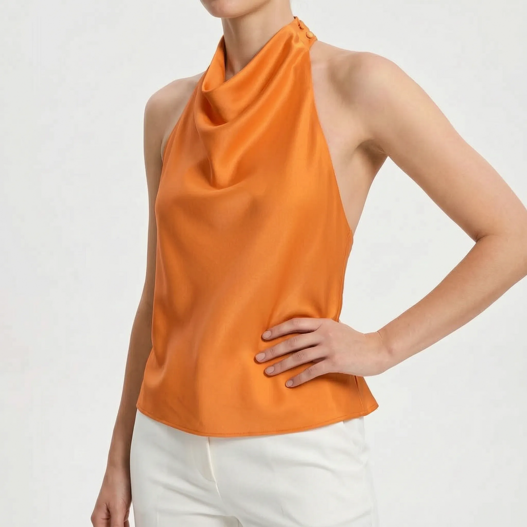 Stylowy top halter w wersji glamour dla kobiet