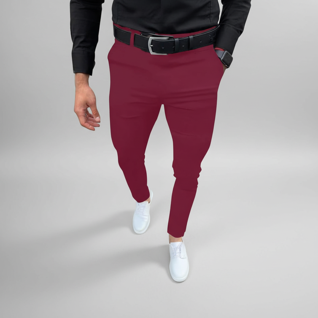 Klasyczne spodnie męskie slim fit Pascal, ostatnie ujęcie detali