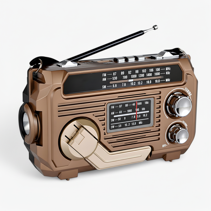 Radio awaryjne AM FM z latarką LED do turystyki i przetrwania