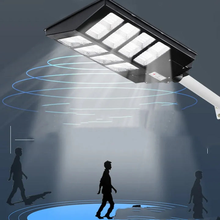 Lampa solarna LED z pilotem i czujnikiem ruchu do oświetlenia zewnętrznego ogrodu