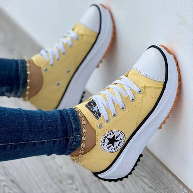 Modne damskie sneakersy na platformie, stylowe buty sportowe