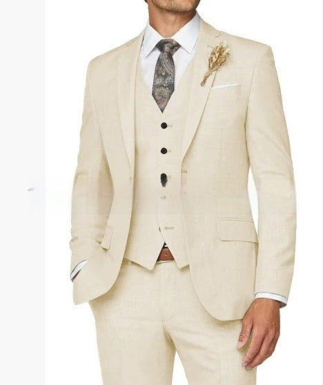 Elegancki garnitur wizytowy Stefan w klasycznym stylu retro, widok z boku