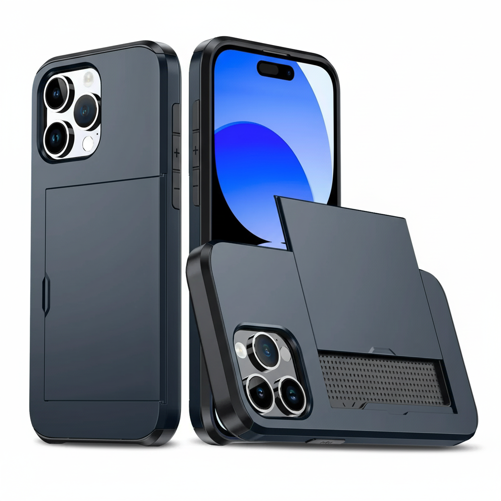 Wytrzymałe etui z poliwęglanu do iPhone z miejscem na dokumenty