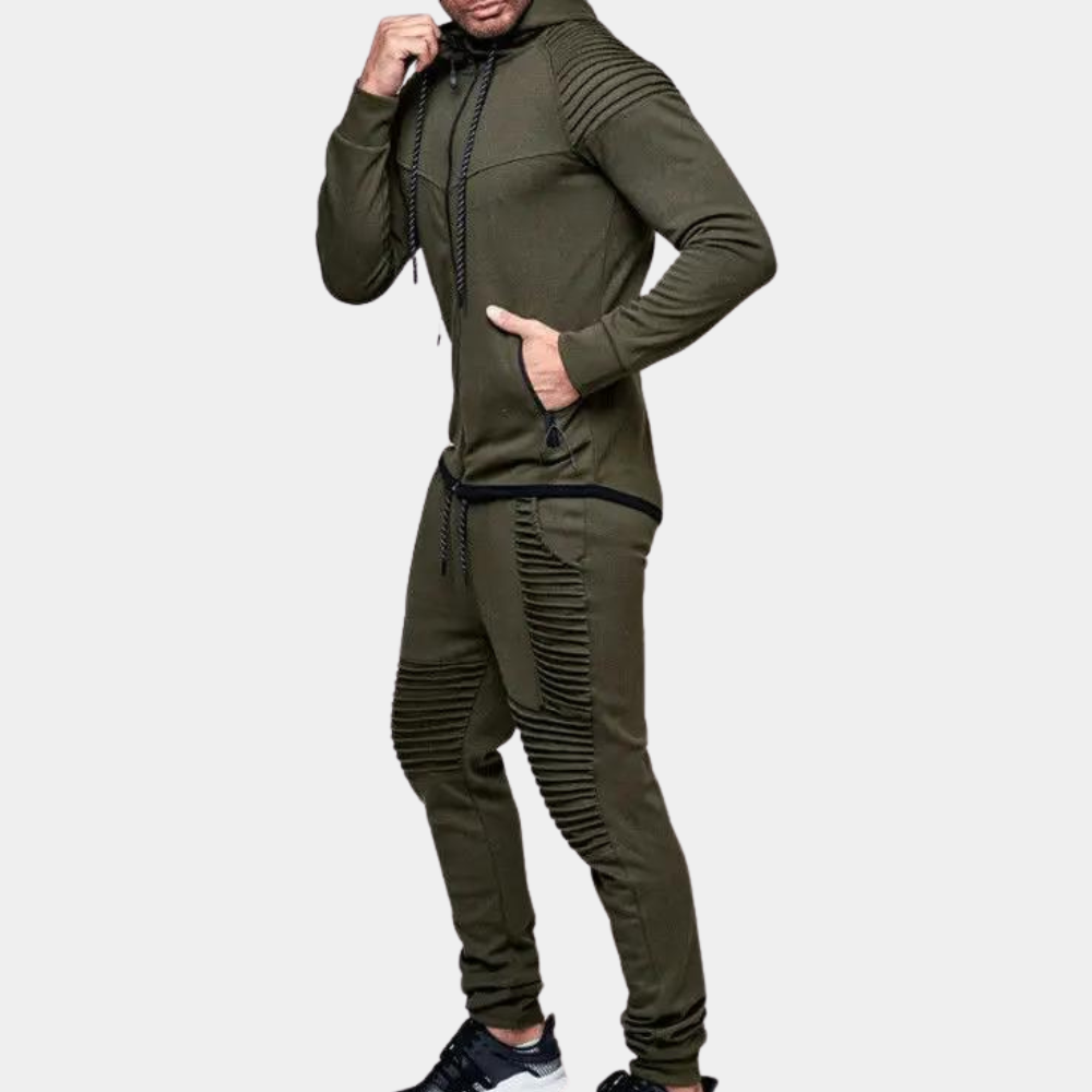 Stylowa bluza z kapturem i spodnie dresowe męskie, zestaw