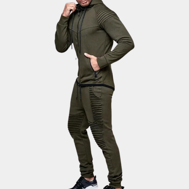Stylowa bluza z kapturem i spodnie dresowe męskie, zestaw