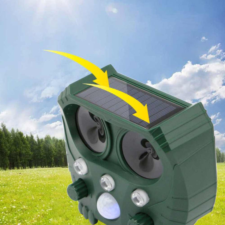 Wodoodporny odstraszacz solarny do całorocznego użytku w plenerze