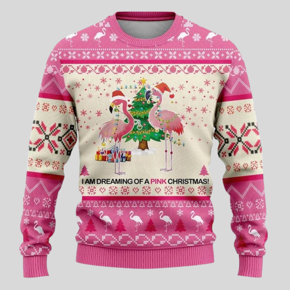 Męski sweter świąteczny z grafiką żaby w zimowym wzorze