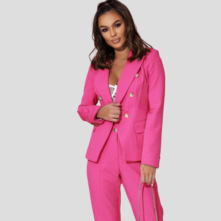 Dopasowane spodnie slim fit od damskiego garnituru wizytowego