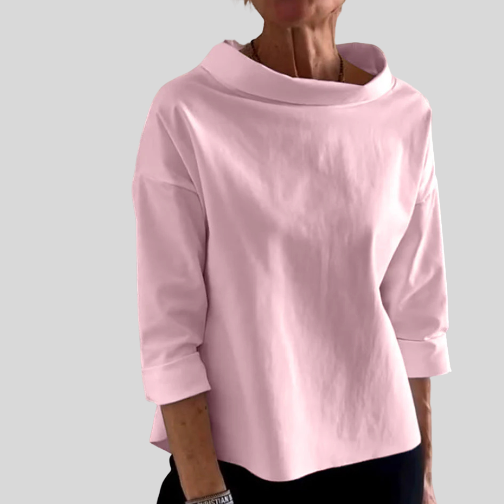 Nowoczesny damski top z krótkim rękawem w eleganckim stylu