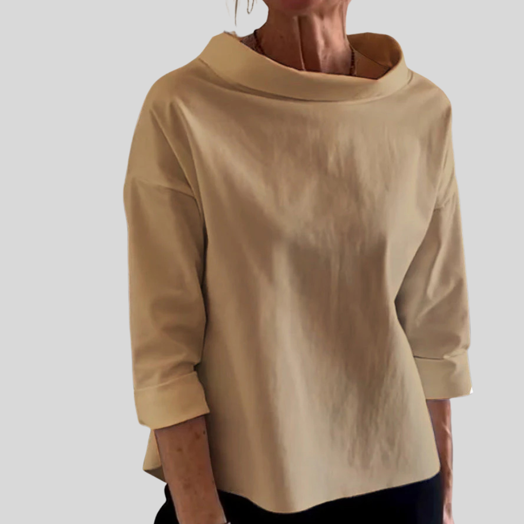 Stylowy top damski z krótkim rękawem, widok z tyłu
