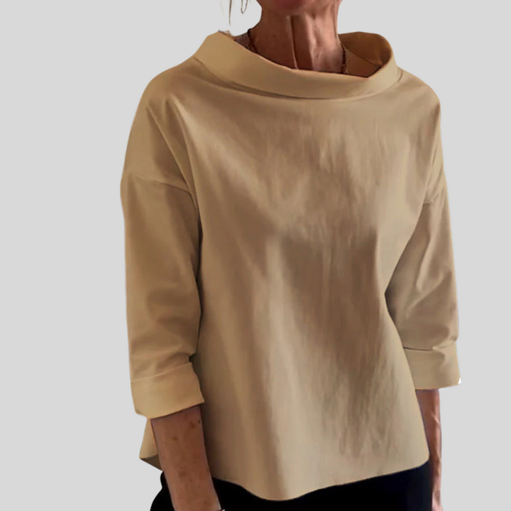 Stylowy top damski z krótkim rękawem, widok z tyłu