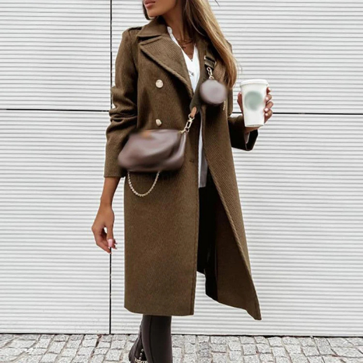 Damska elegancka kurtka w kolorze khaki z torbą