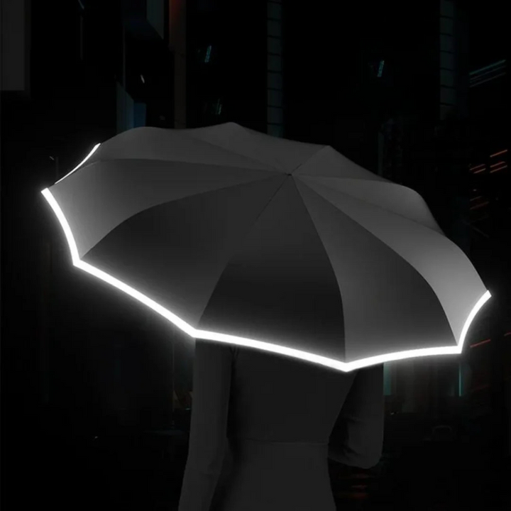 Elegancki parasol automatyczny z podwójną czaszą i odblaskiem