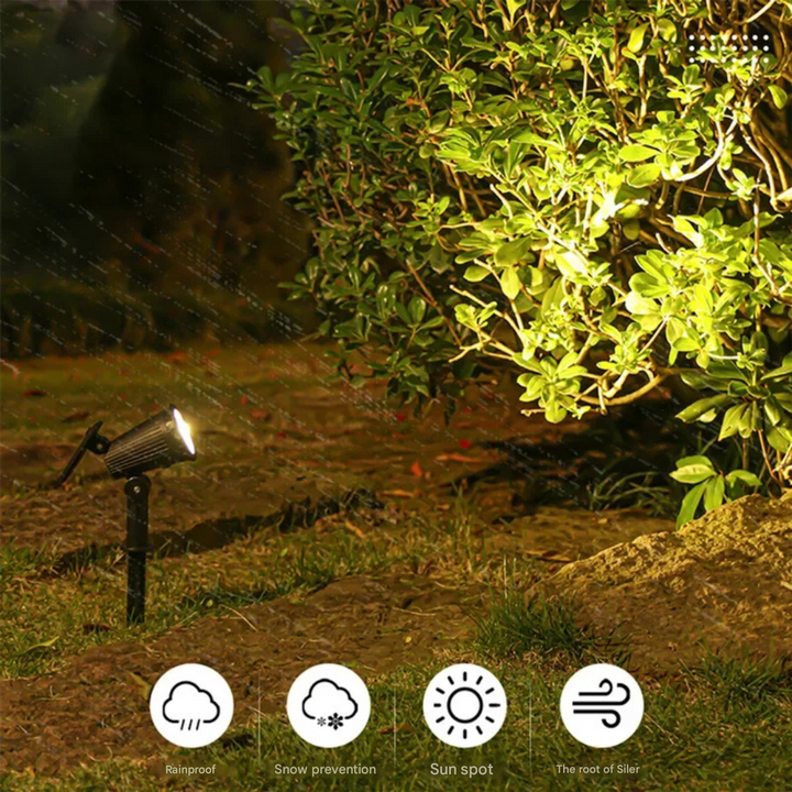 Zewnętrzne oświetlenie tarasu z lampami solarnymi LED w donicach