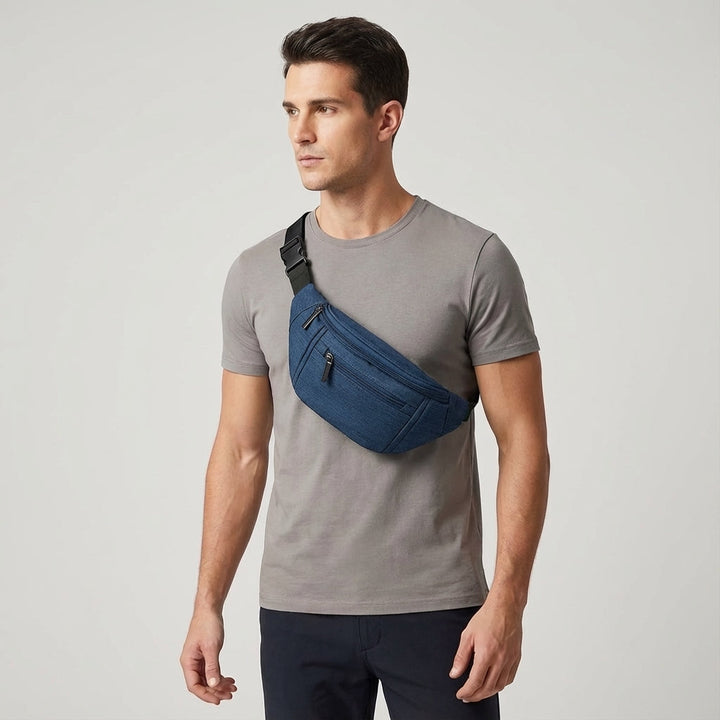 Regulowana saszetka crossbody w kolorze ciemnoniebieskim, styl miejski