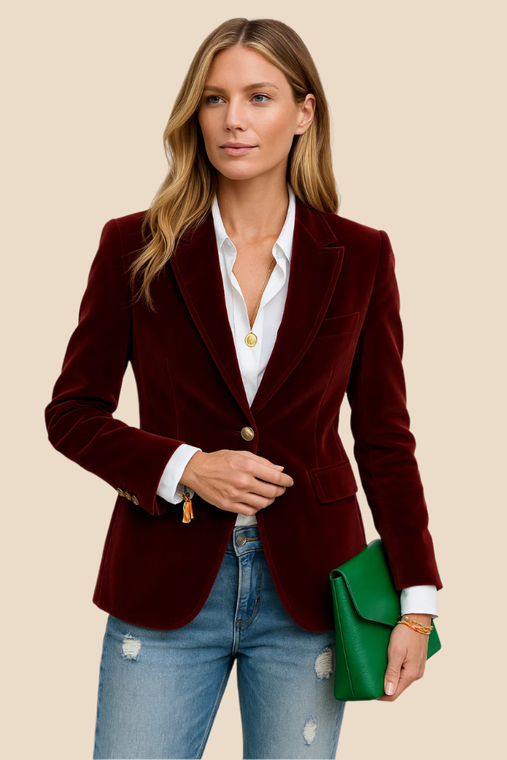 Klasyczna marynarka z klapami jako elegancka odzież damska