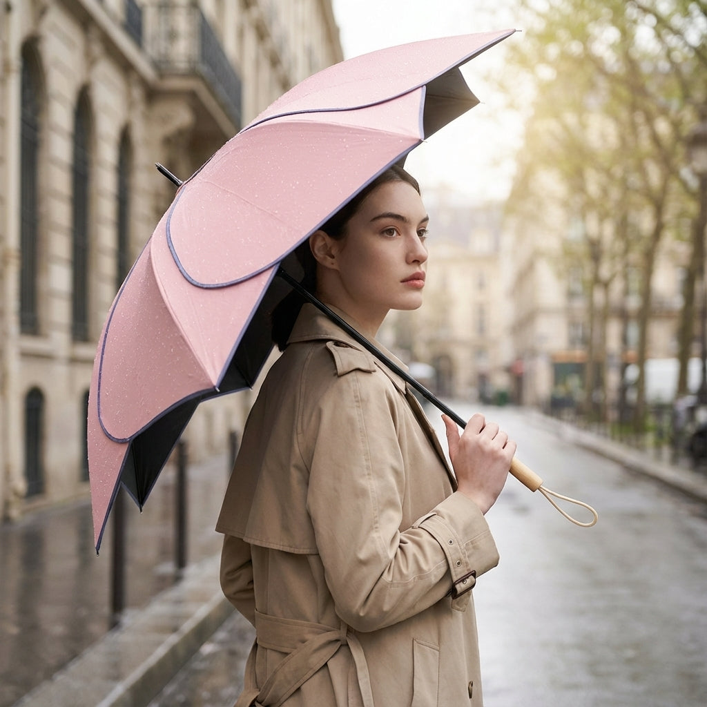 Kolorowy parasol kwiatowy o solidnej konstrukcji i modnym designie