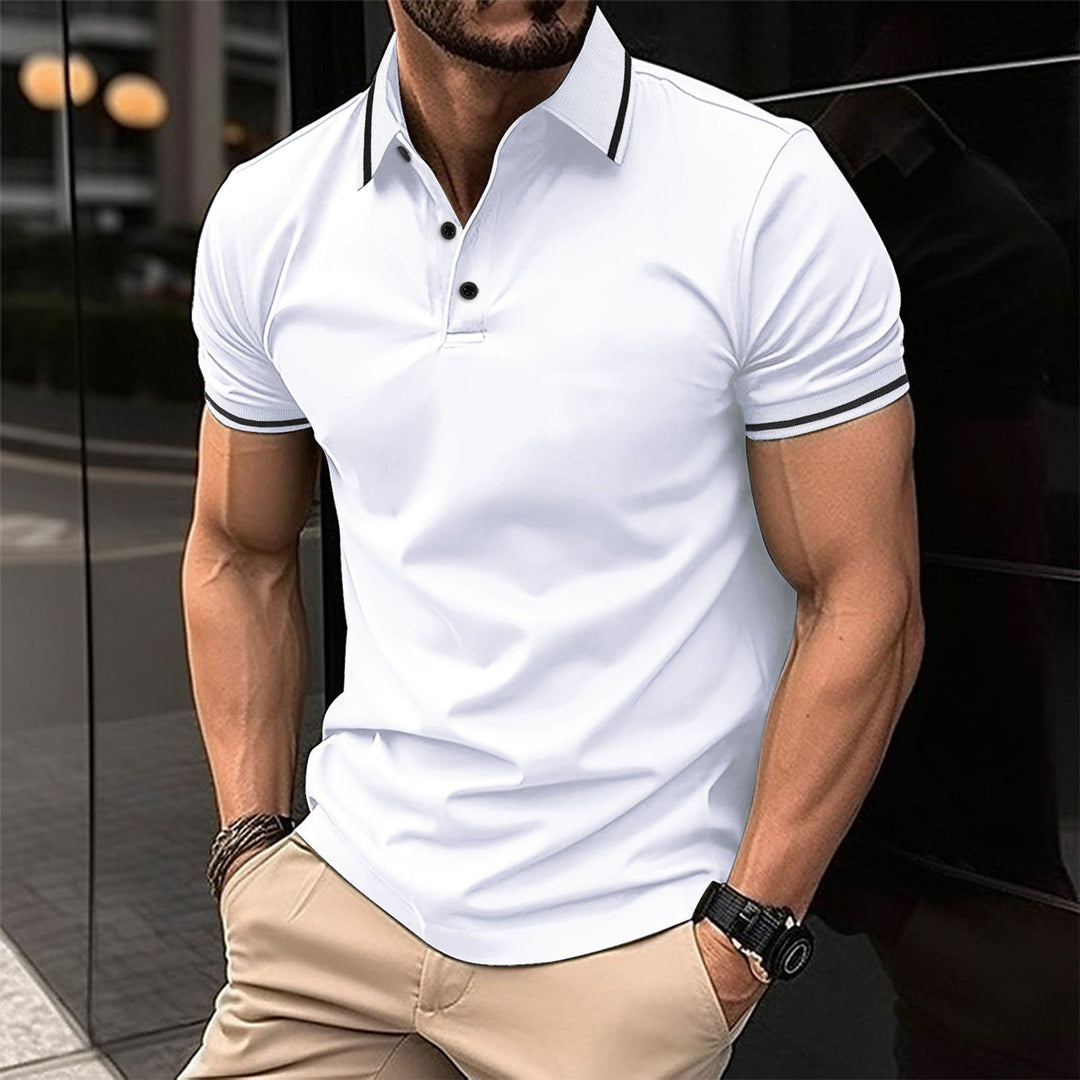 Biała męska koszulka polo w stylu casual