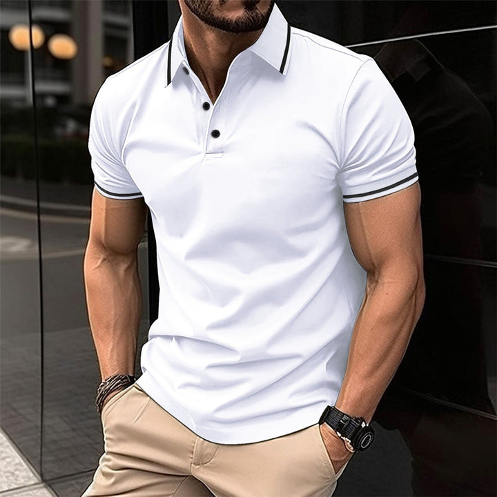 Biała męska koszulka polo w stylu casual