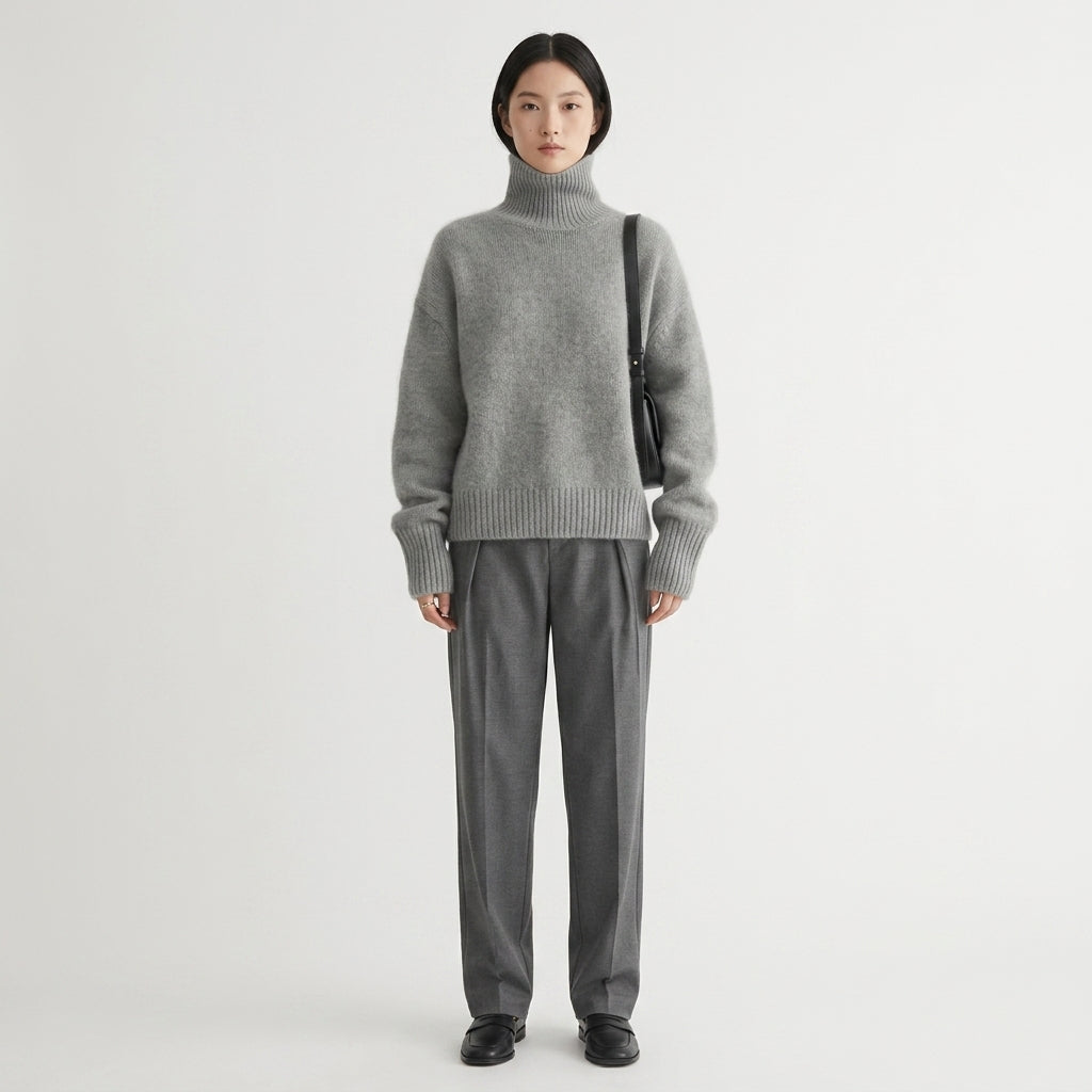 Elegancki sweter zimowy damski w stylizacji casualowej
