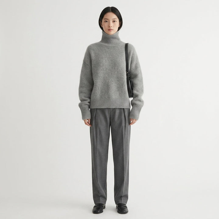 Elegancki sweter zimowy damski w stylizacji casualowej