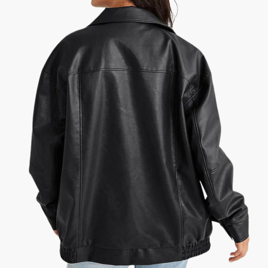 Brązowa kurtka bomber damska w stylu casual do stylizacji