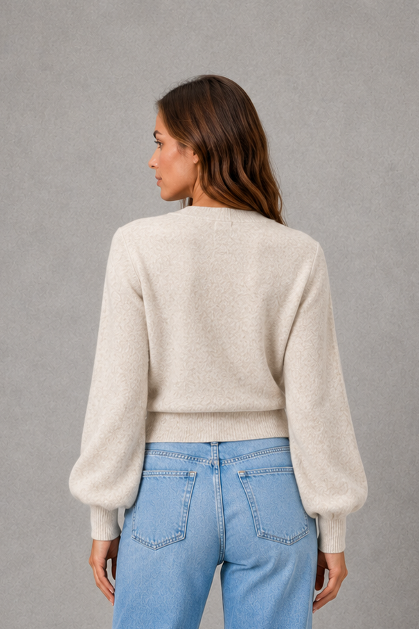 Damski sweter kopertowy z głębokim dekoltem V i wiązaniem w talii, styl casual