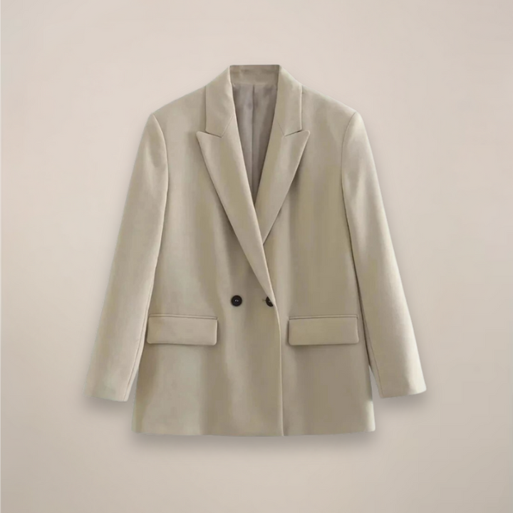 Elegancka damska marynarka oversize dwurzędowa w klasycznym stylu smart casual