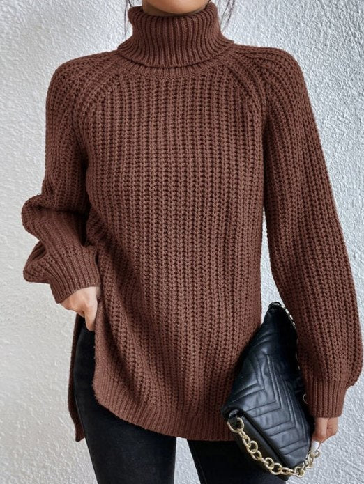 Elegancki sweter damski z wysokim golfem na jesień i zimę