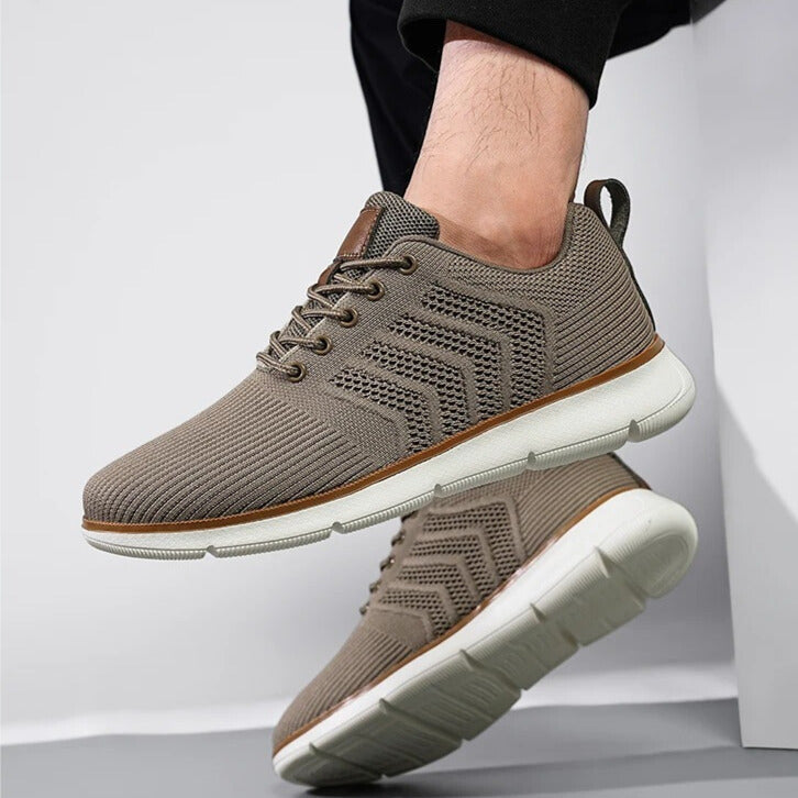 Kolekcja męskich sneakersów w odcieniach beżu, szarości i czerni, buty sportowe