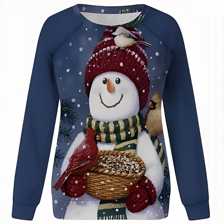Zimowy sweter damski z motywem renifera w świątecznym stylu