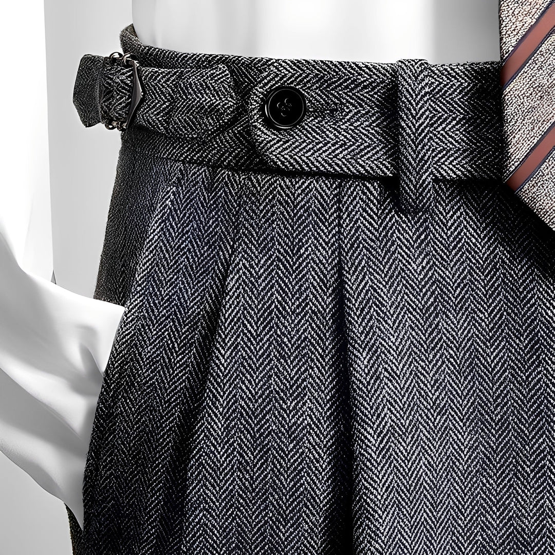 Męskie eleganckie spodnie codzienne Osbert w stylizacji casualowej, widok z tyłu