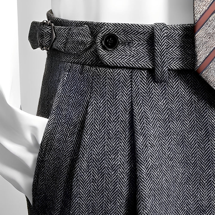 Męskie eleganckie spodnie codzienne Osbert w stylizacji casualowej, widok z tyłu