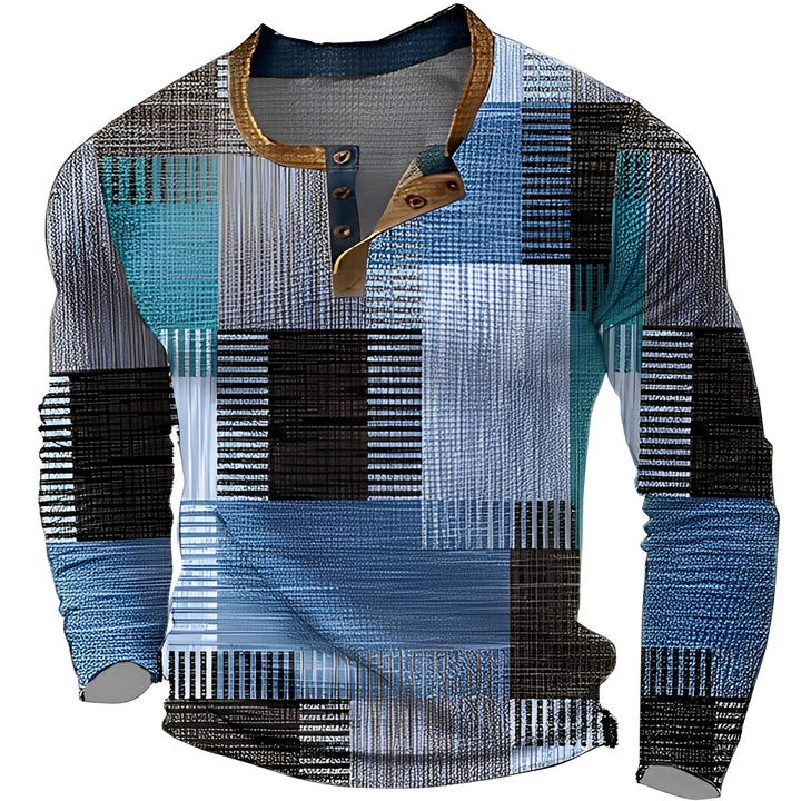 Męski stylowy sweter w odcieniach niebieskiego na chłodne dni