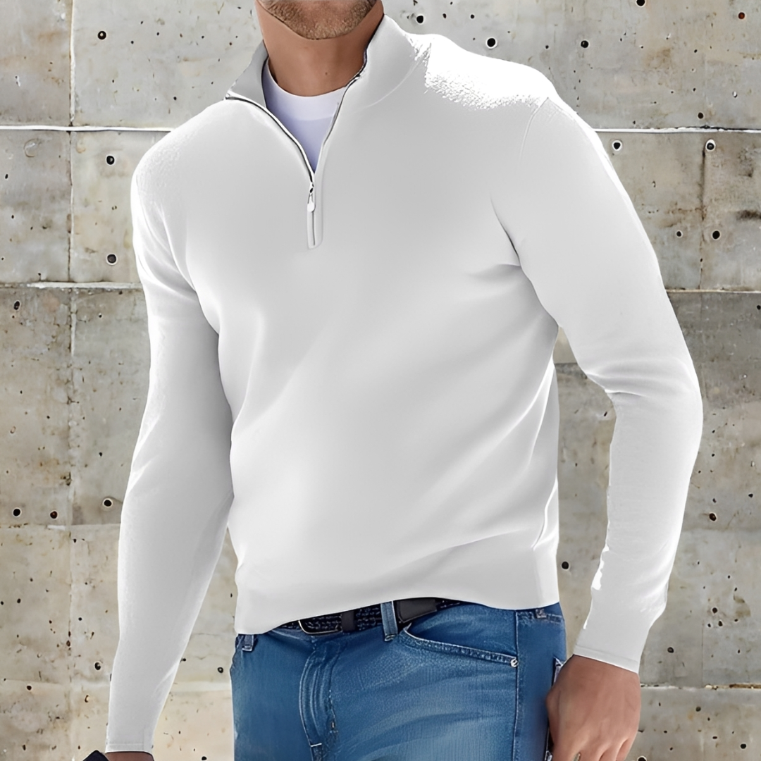 Elegancki sweter męski rozpinany na zamek na co dzień