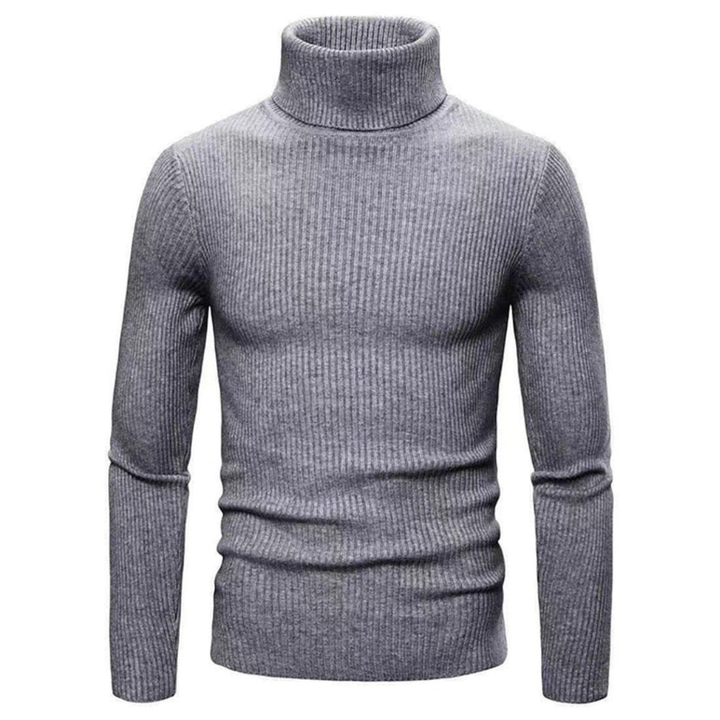 Elegancki męski sweter z golfem z grubej dzianiny, odzież męska