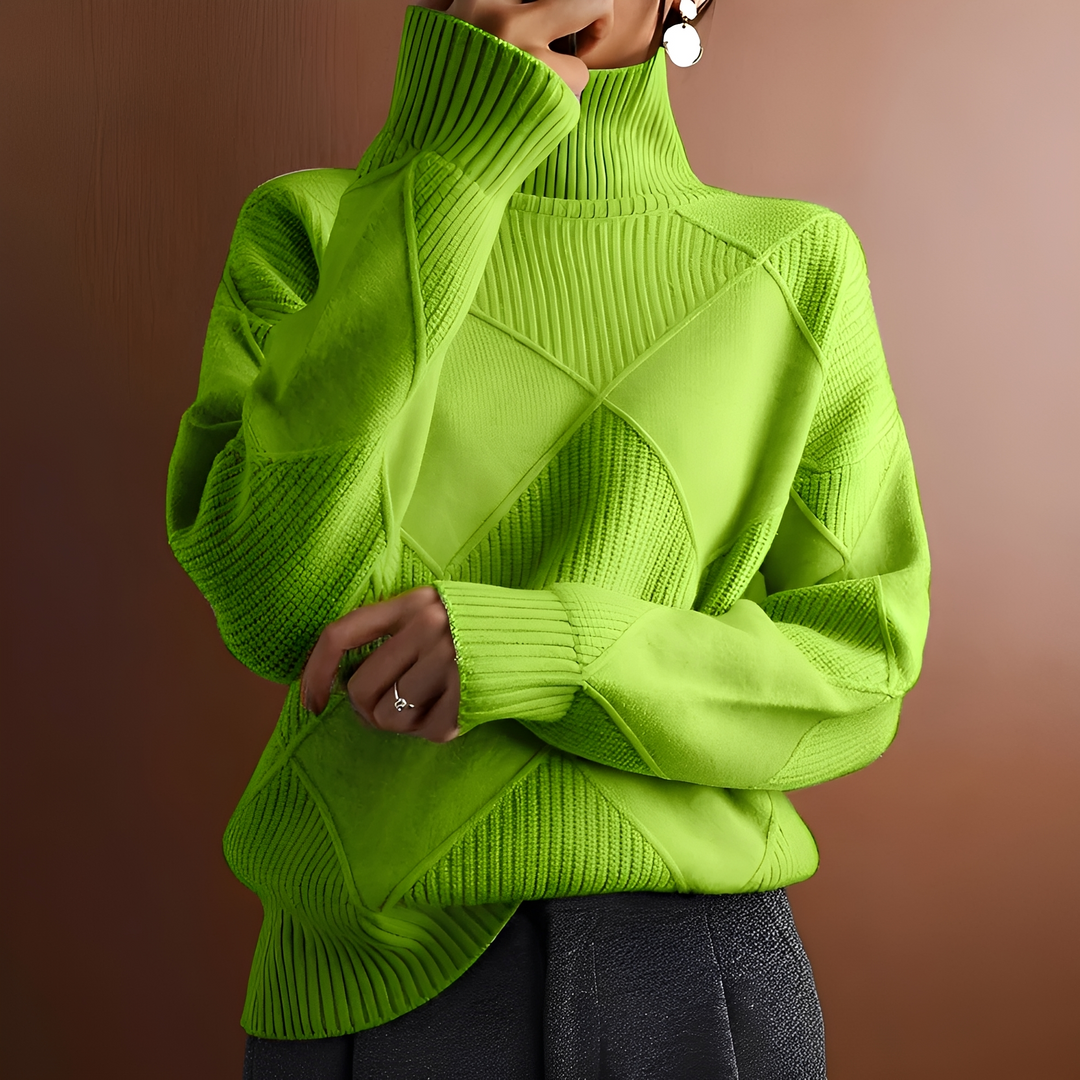 Damski ciepły sweter z golfem w eleganckim stylu