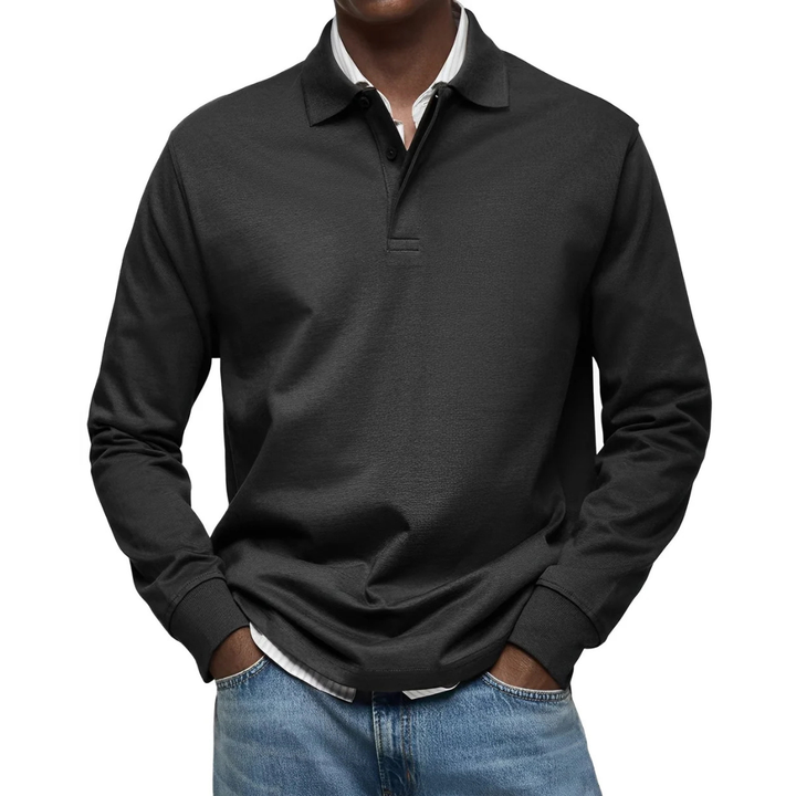 Odzież męska casual elegancki sweter z kołnierzem z tyłu