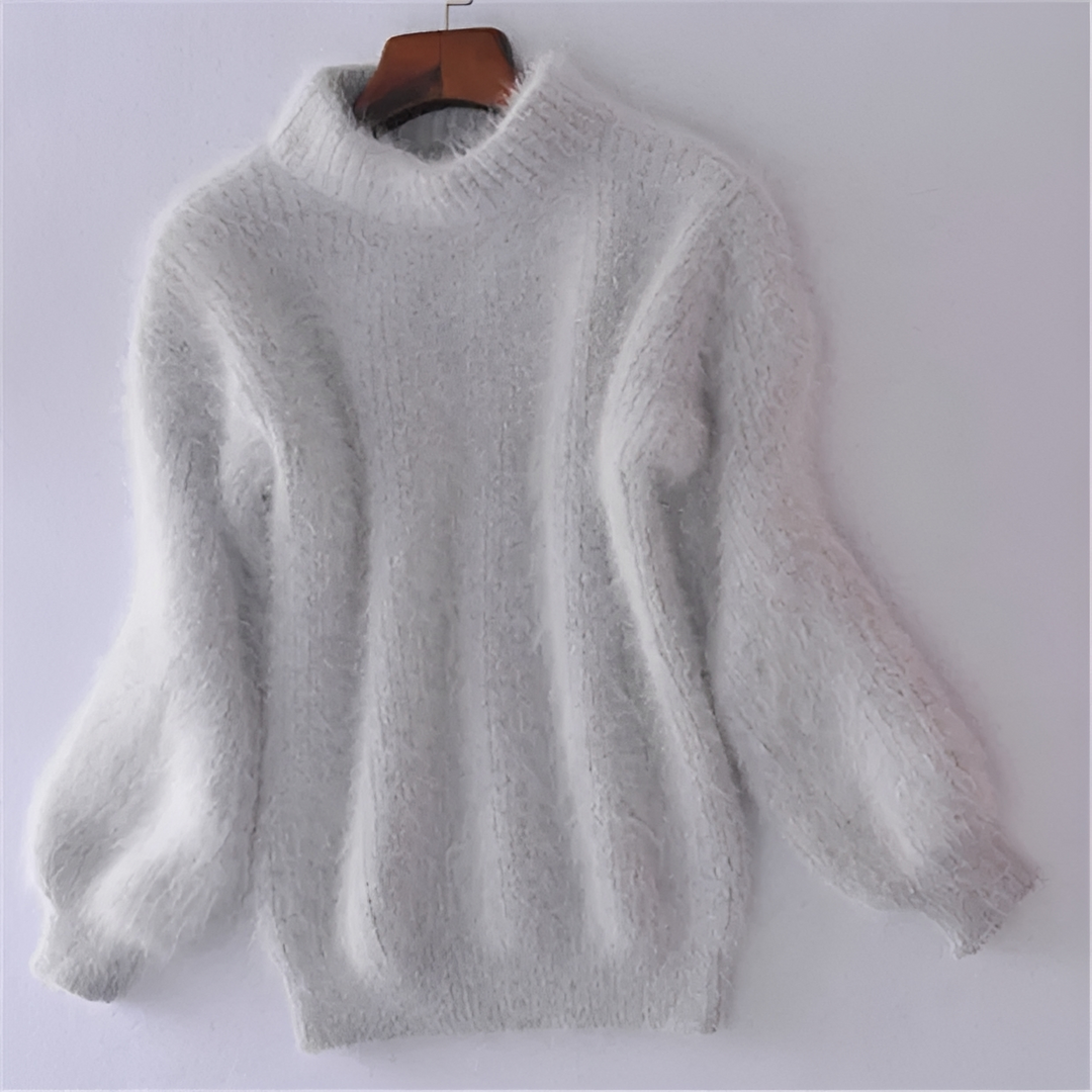 Elegancki sweter damski z miękkiej dzianiny z wysokim golfem